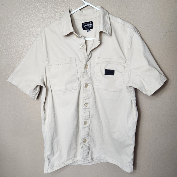 Dogg Supply by Snoop Dogg Mens |M| Khaki Short Sleeve Button Up Shirt - Picture 1 of 5